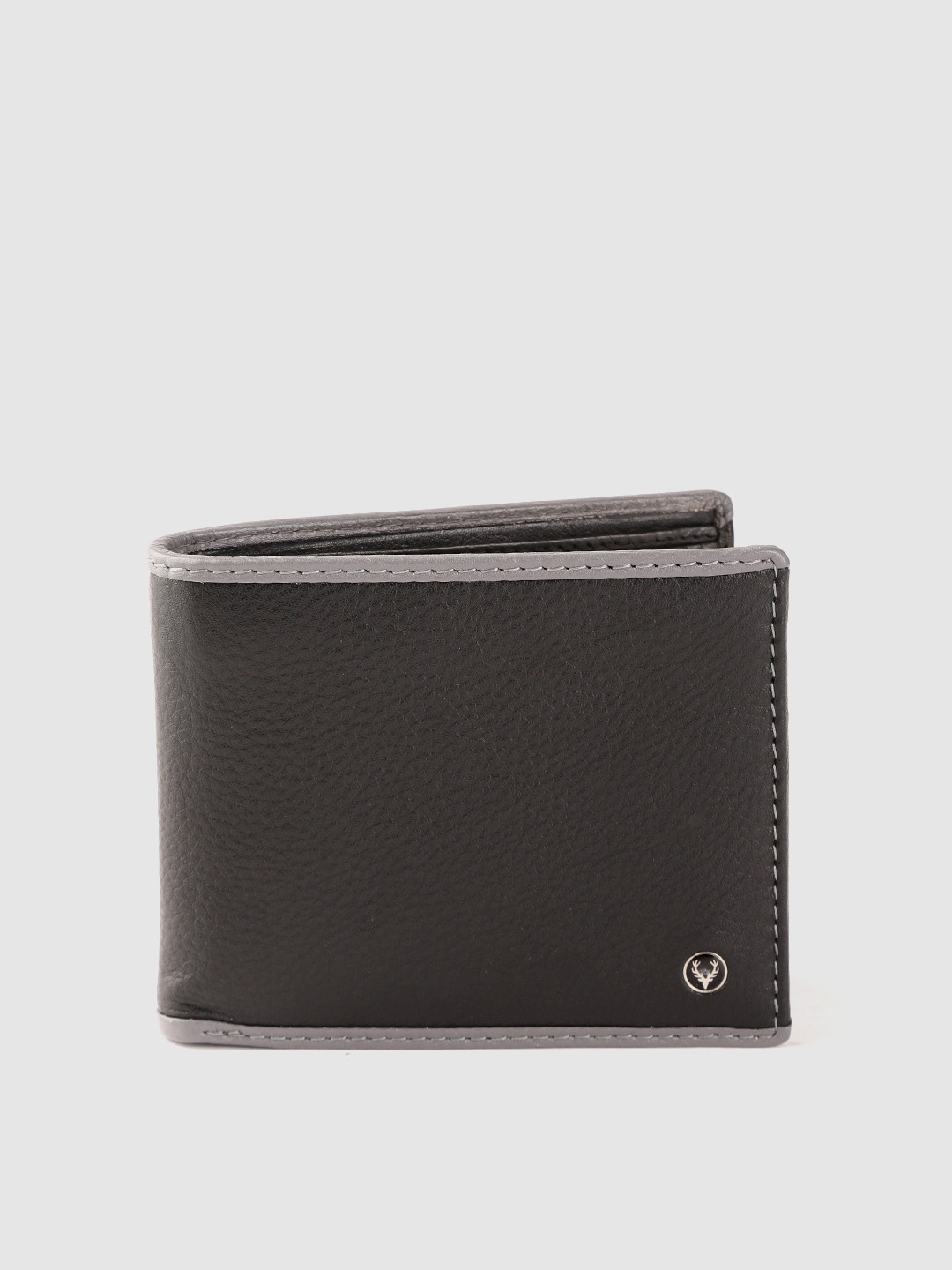 Buy Allen Solly Men Black Solid Leather Two Fold Wallet Wallets for