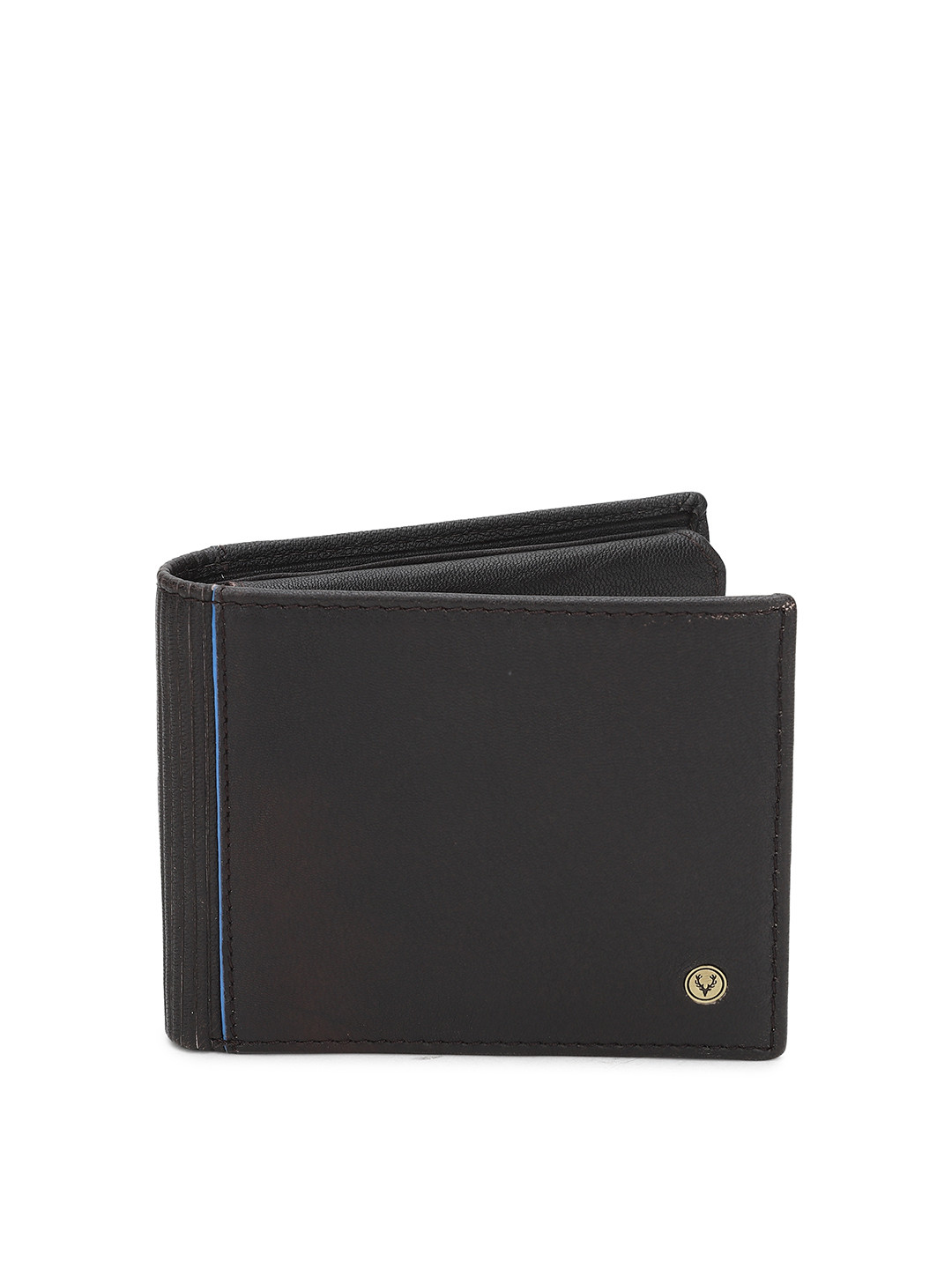 Buy Allen Solly Men Brown Solid Leather Two Fold Wallet Wallets for