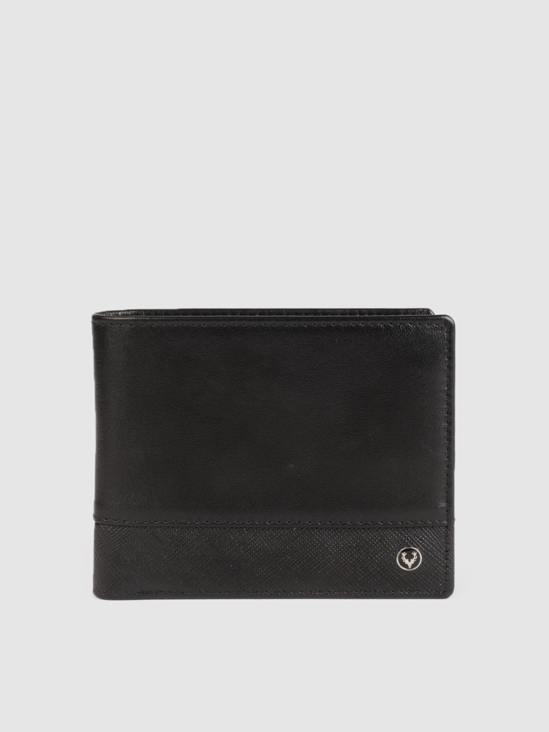 Buy Allen Solly Men Black Solid Leather Two Fold Wallet Wallets for
