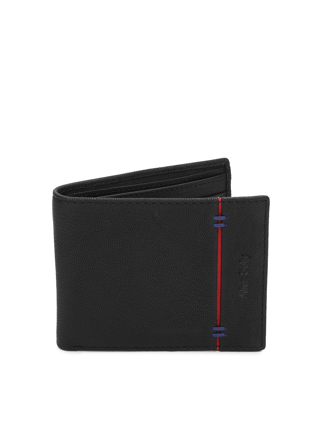 Buy Allen Solly Men Black Solid Two Fold Leather Wallet Wallets for