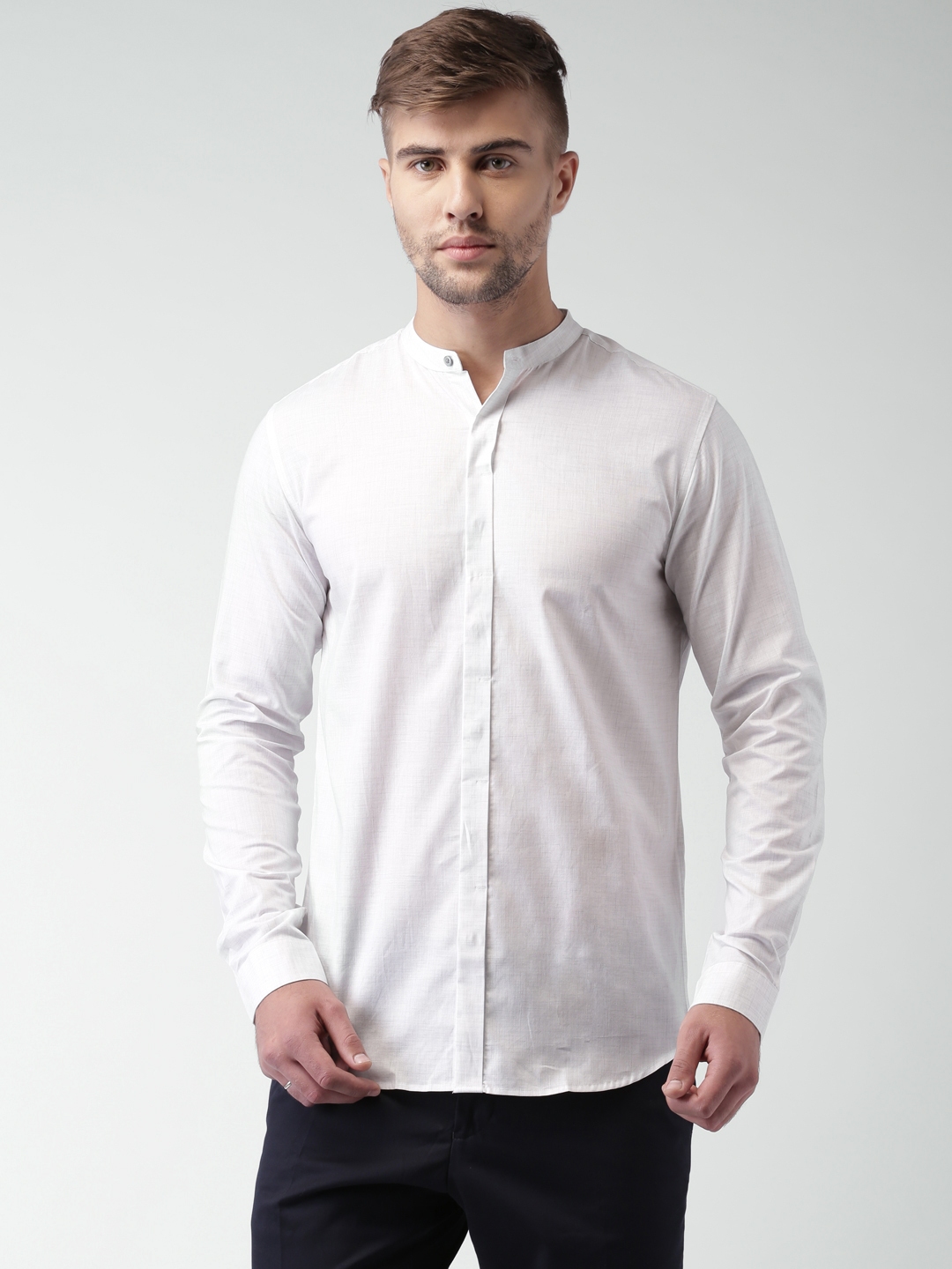 Buy SELECTED Homme Identity Off White Slim Fit Smart Casual Shirt ...