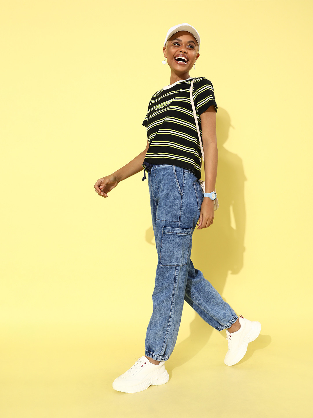 Buy Moda Rapido Women Blue Denim Joggers Trousers for Women 13742480