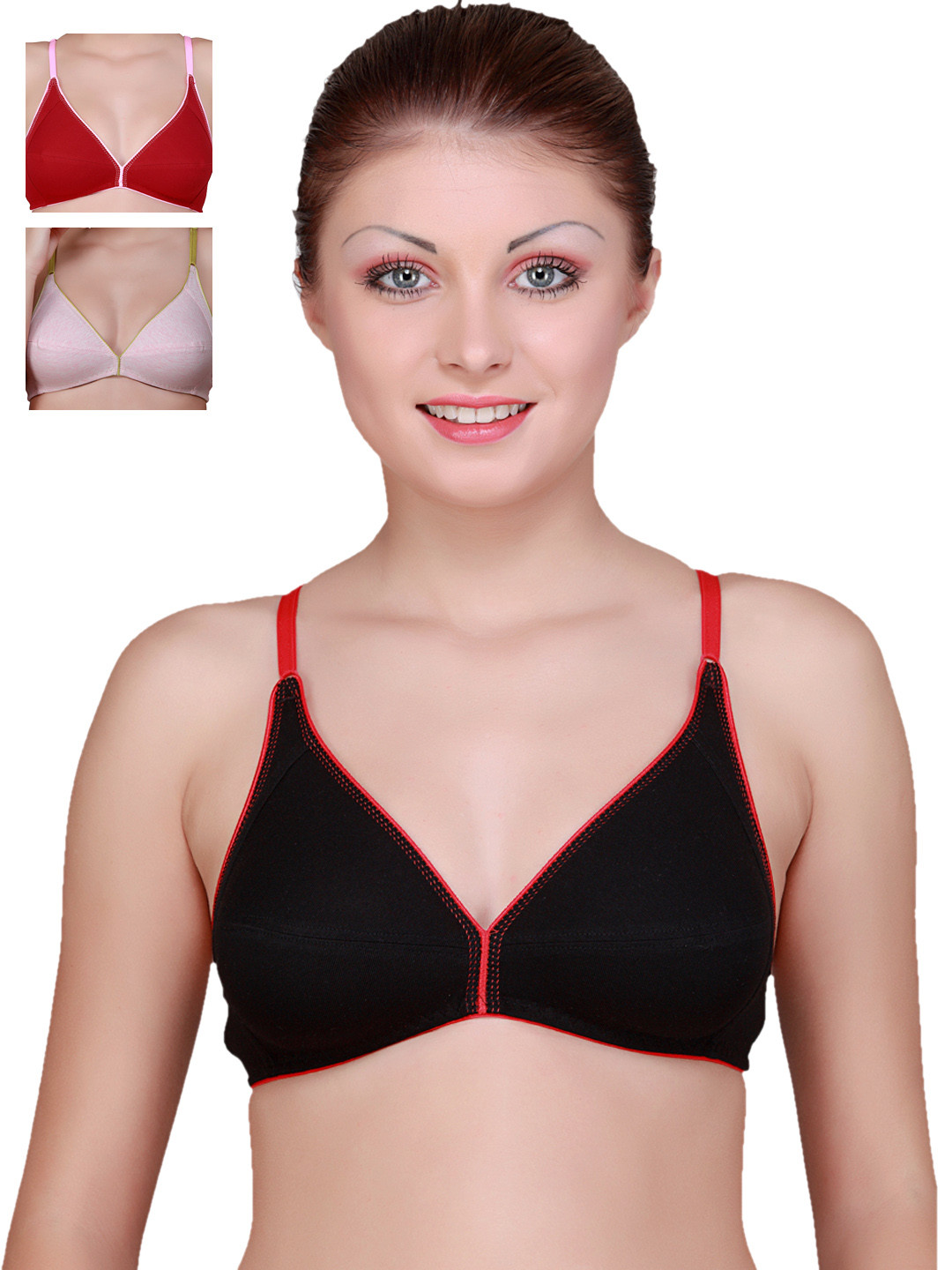 Buy Floret Pack Of 3 Full Coverage T Shirt Bras Bra for Women 1374269