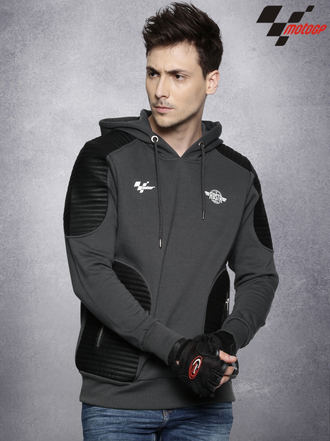 Buy RDSTR Charcoal Grey MotoGP Hooded Sweatshirt ...