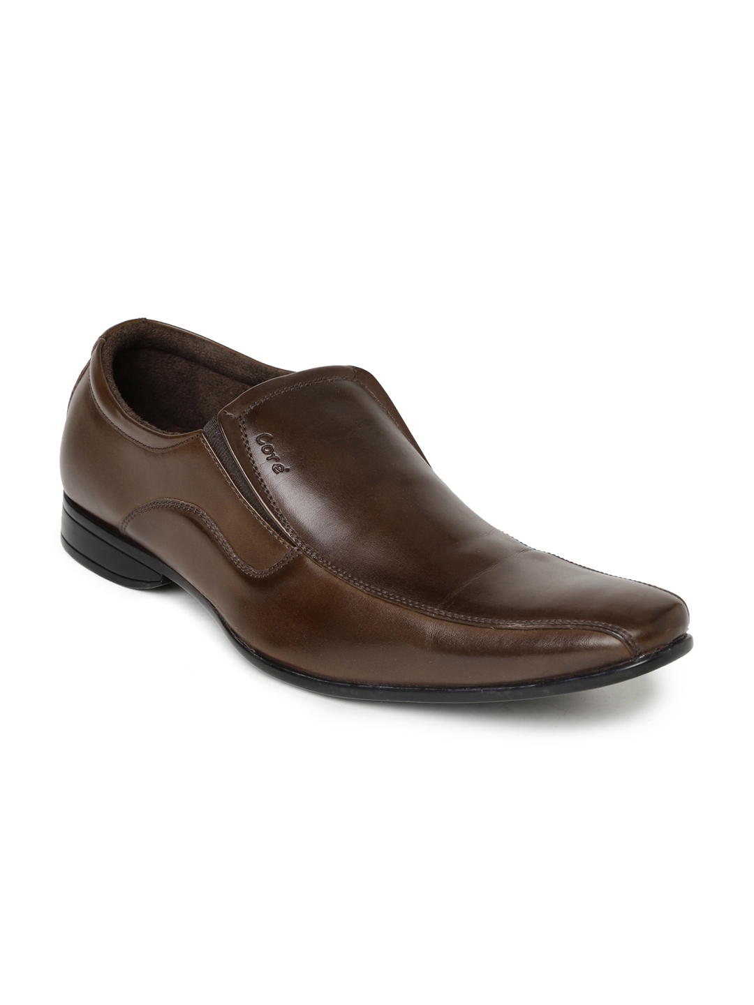 Buy Core Men Brown Slip Ons - Formal Shoes for Men 1375928 | Myntra