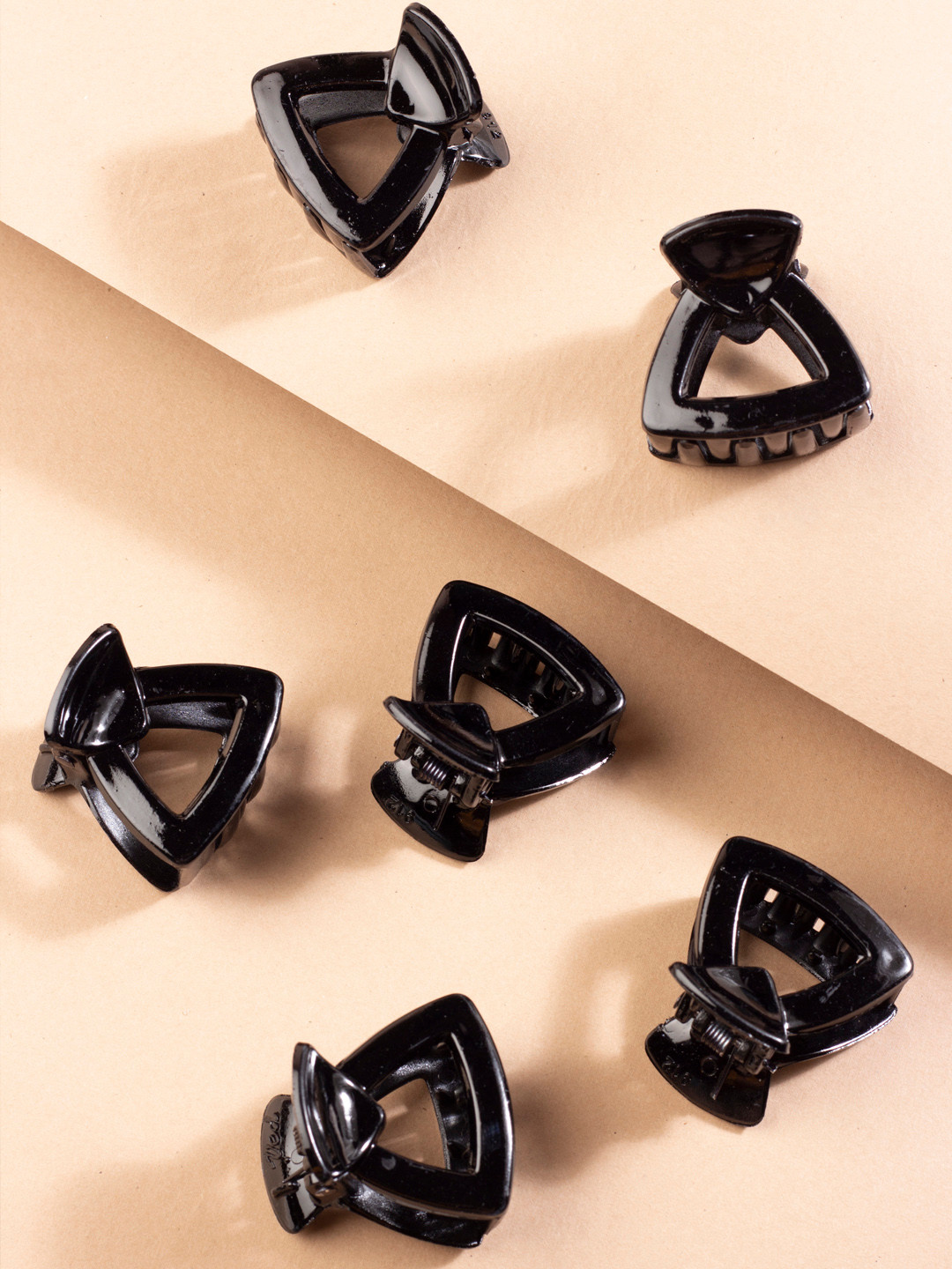 Buy AccessHer Women Black Pack Of 6 Acrylic Hair Clip Hair Accessory