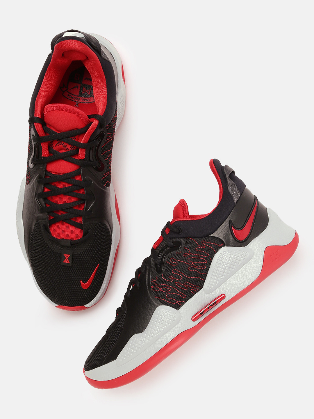 mens nike shoes black and red