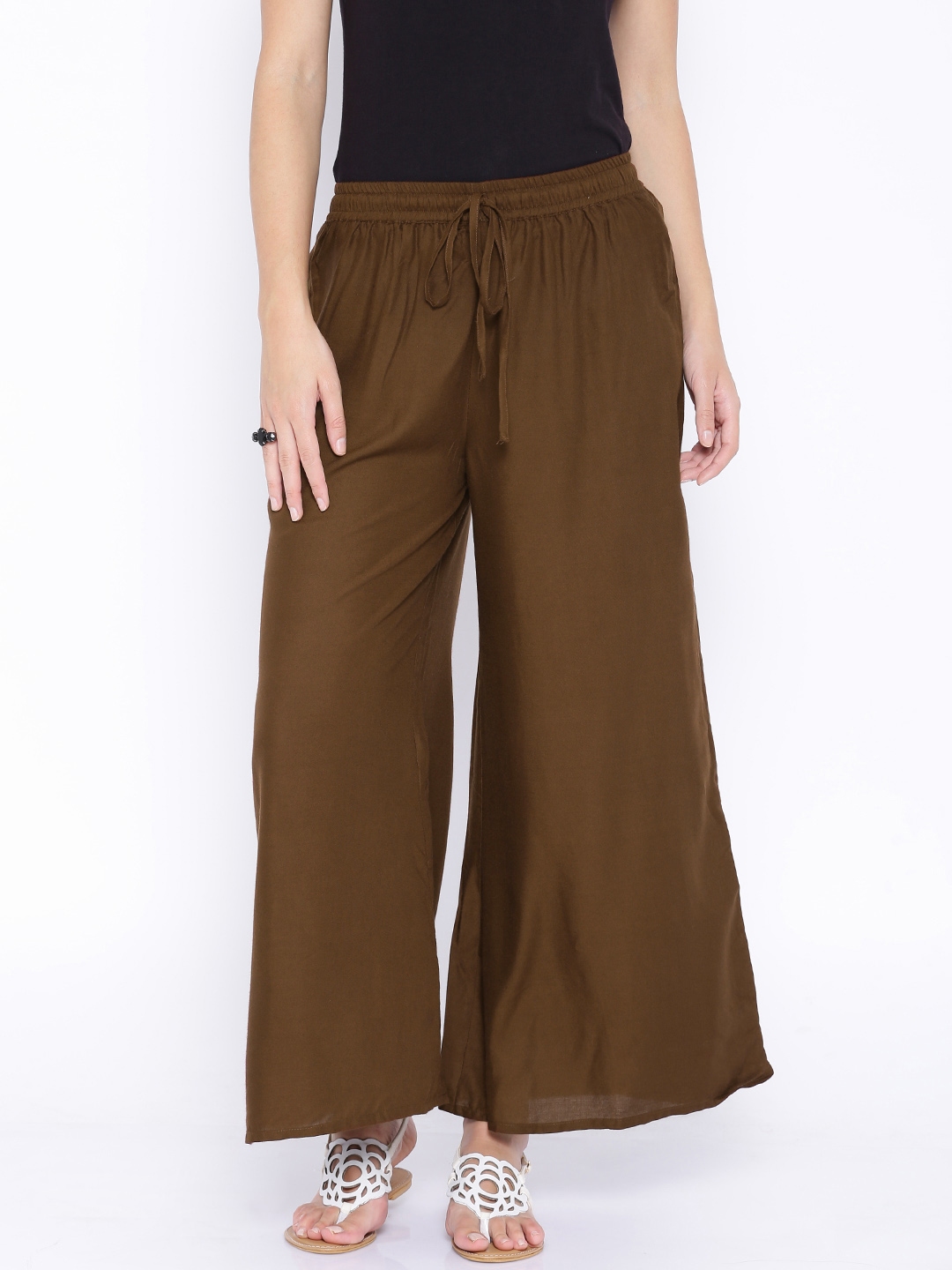 Buy Anouk Brown Palazzo Trousers - Trousers for Women 1376606 | Myntra