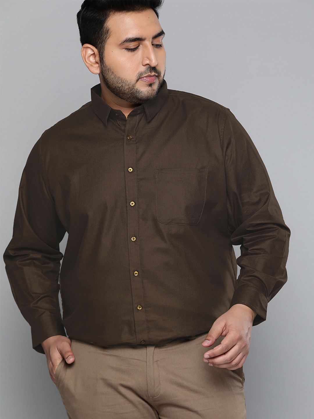 brown formal shirts