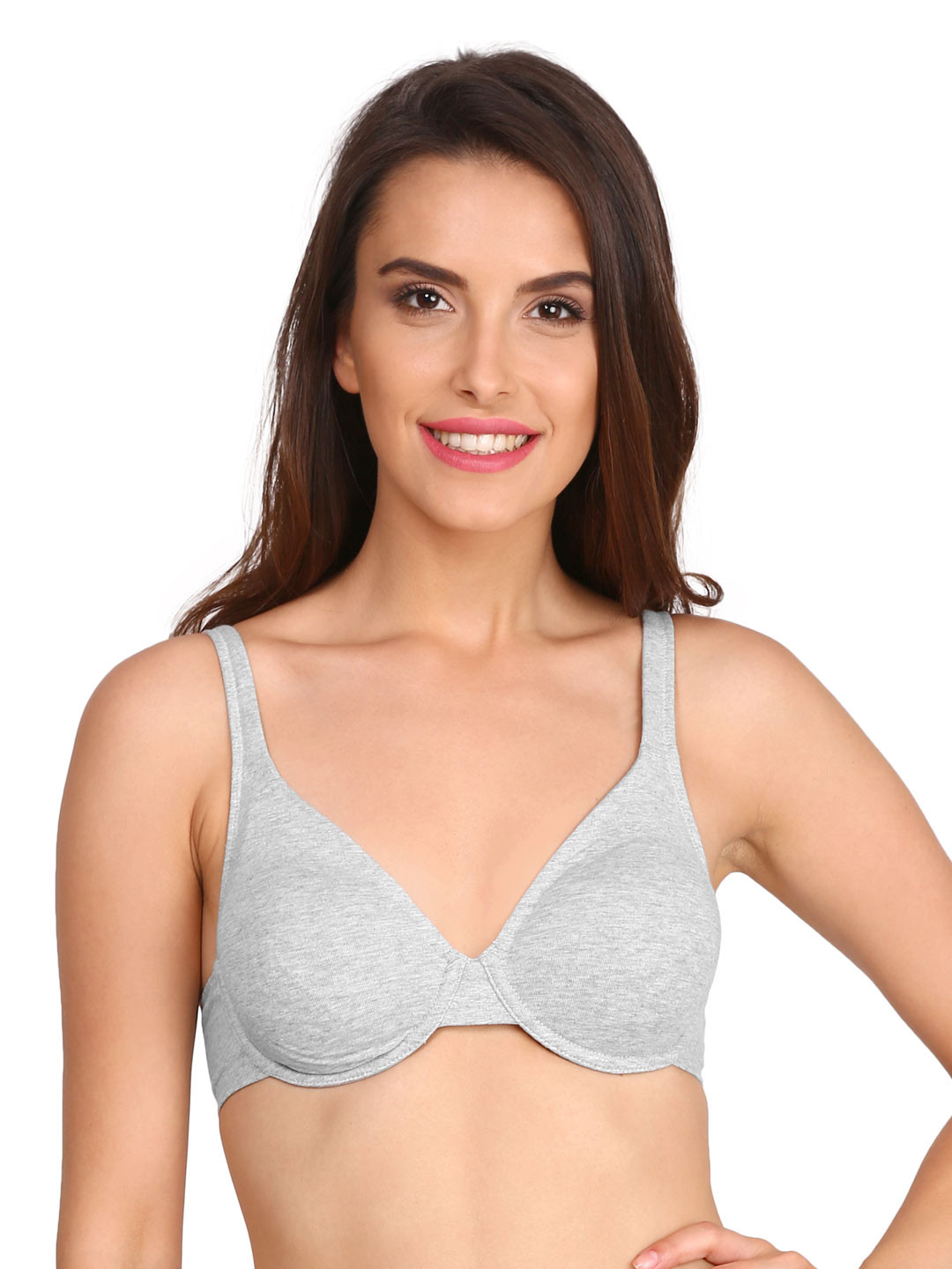 Buy Jockey Grey Melange Moulded Underwired Bra 1714 Bra for Women