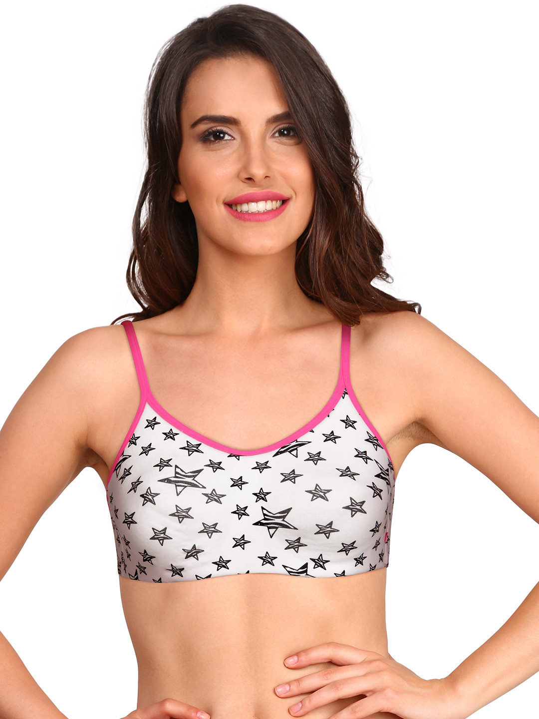 Buy Jockey White Star Print Moulded Cami Bra FP42 0103 POP07 Bra for