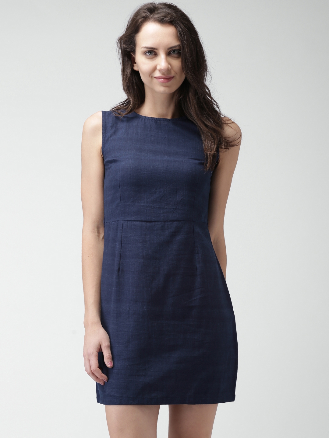 navy a line gown