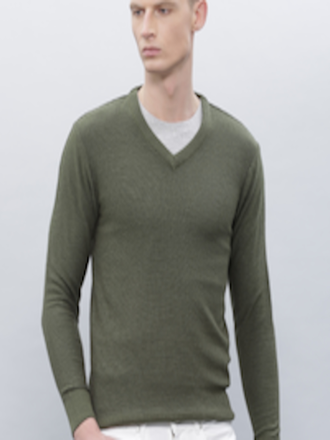 Buy ETHER Olive Green Sweater - Sweaters for Men 1377698 | Myntra