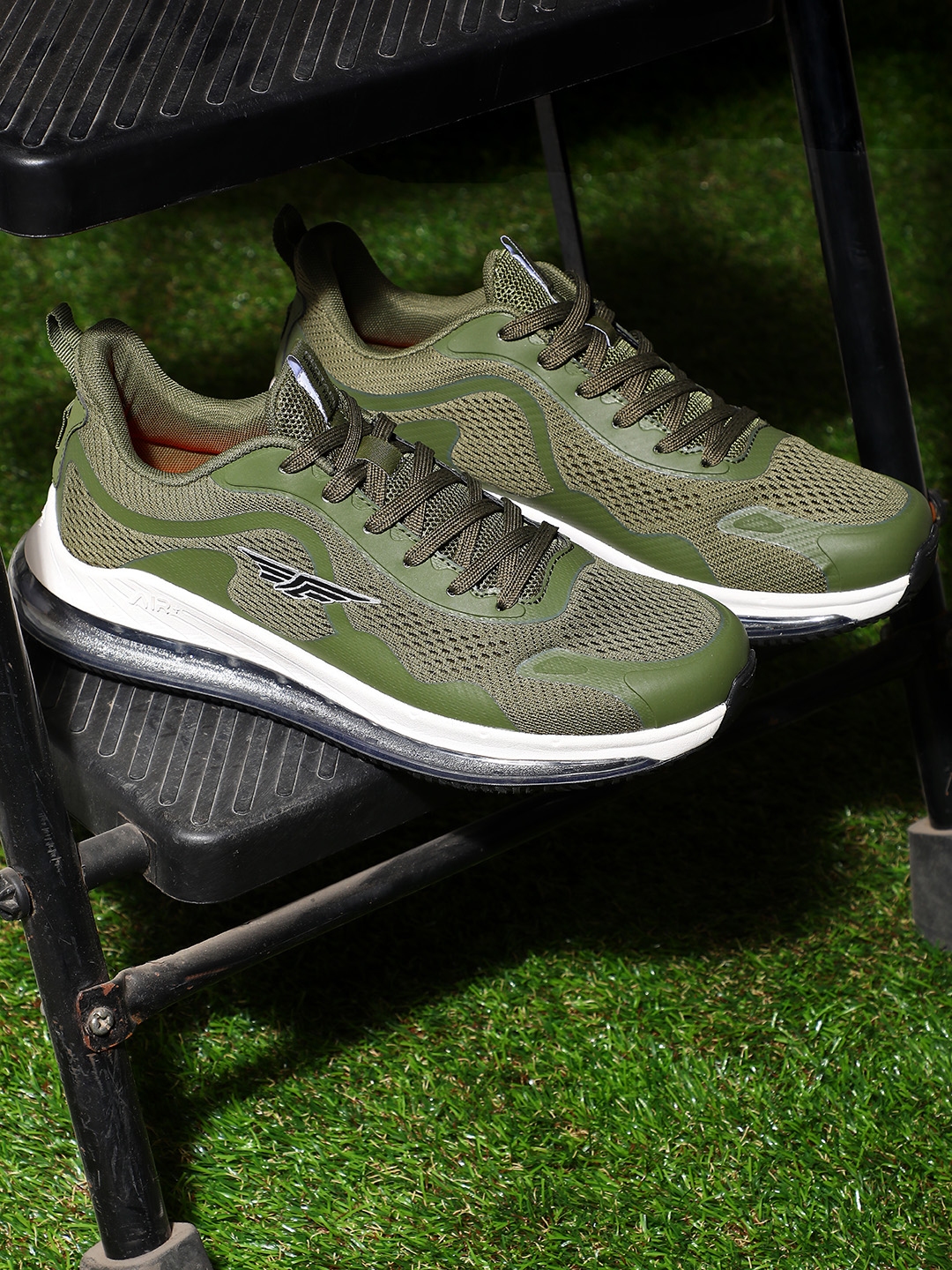 red tape men olive green mesh walking shoes