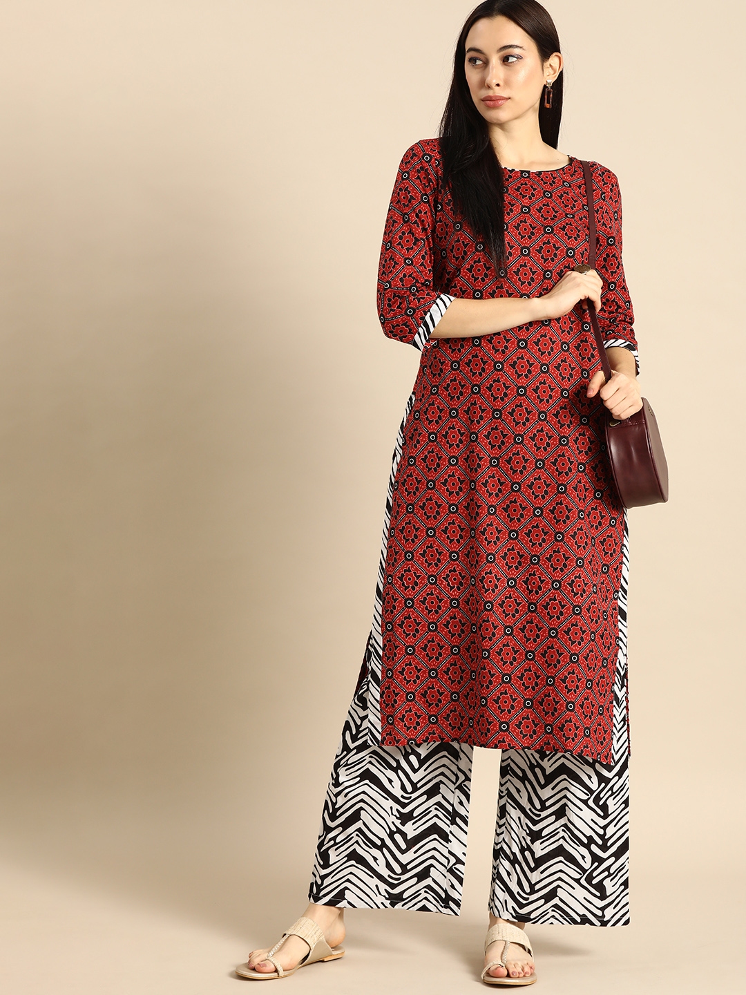 myntra anouk kurta set