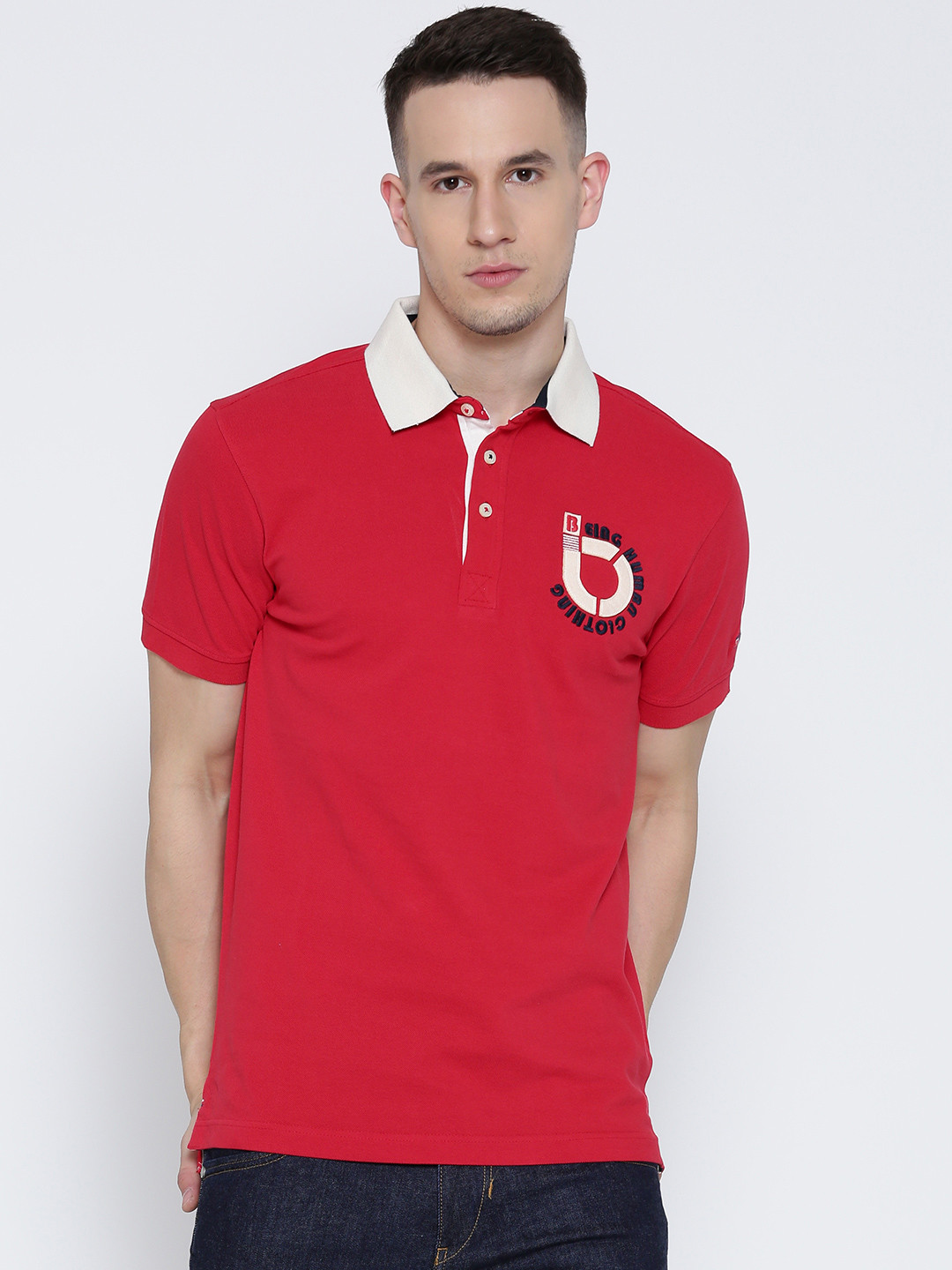 Dark Royal Regular Fit Men's Polo T-Shirt by Being Human Clothing