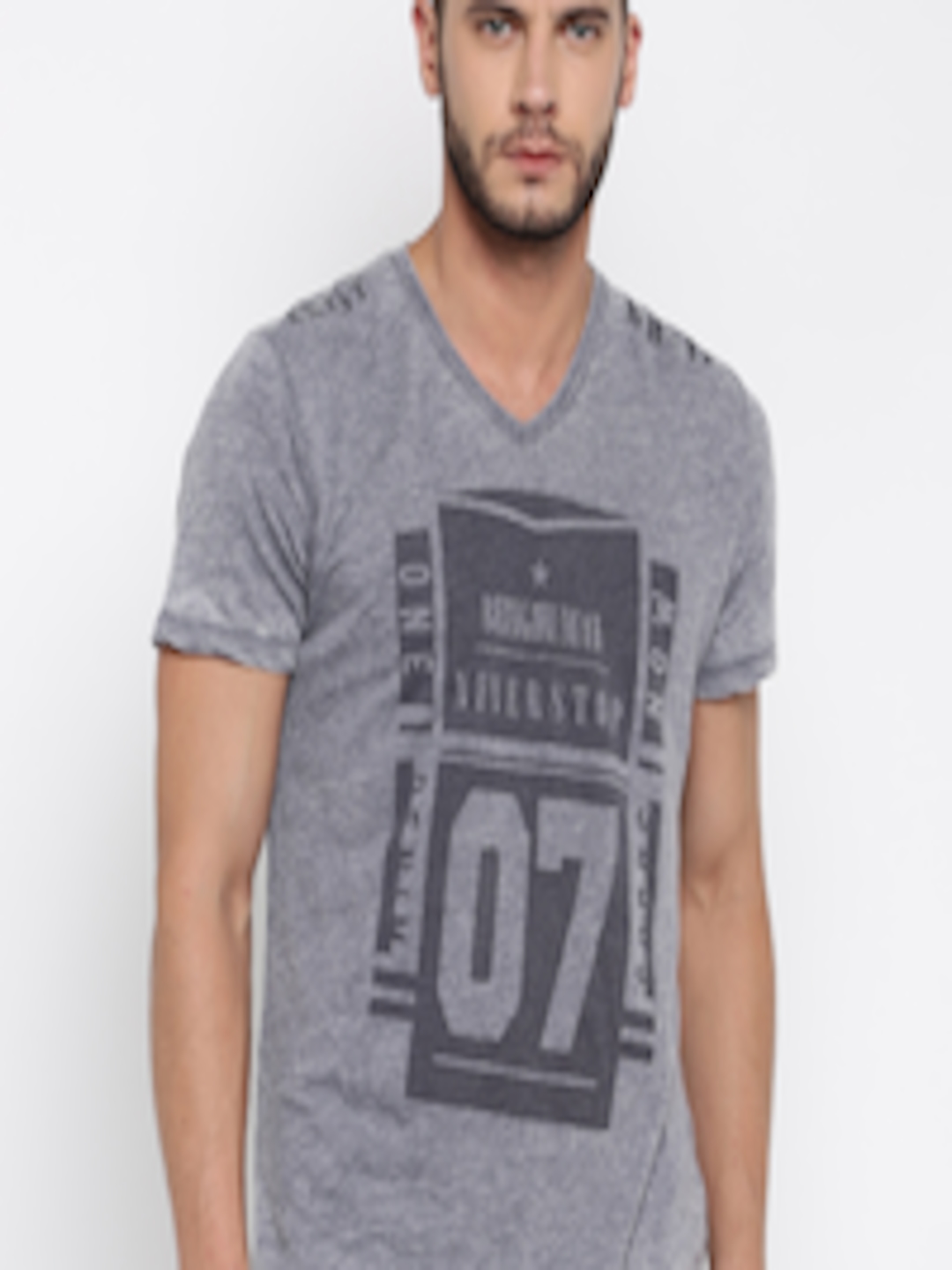 Buy Being Human Clothing Grey Printed T Shirt - Tshirts for Men 1379499 ...