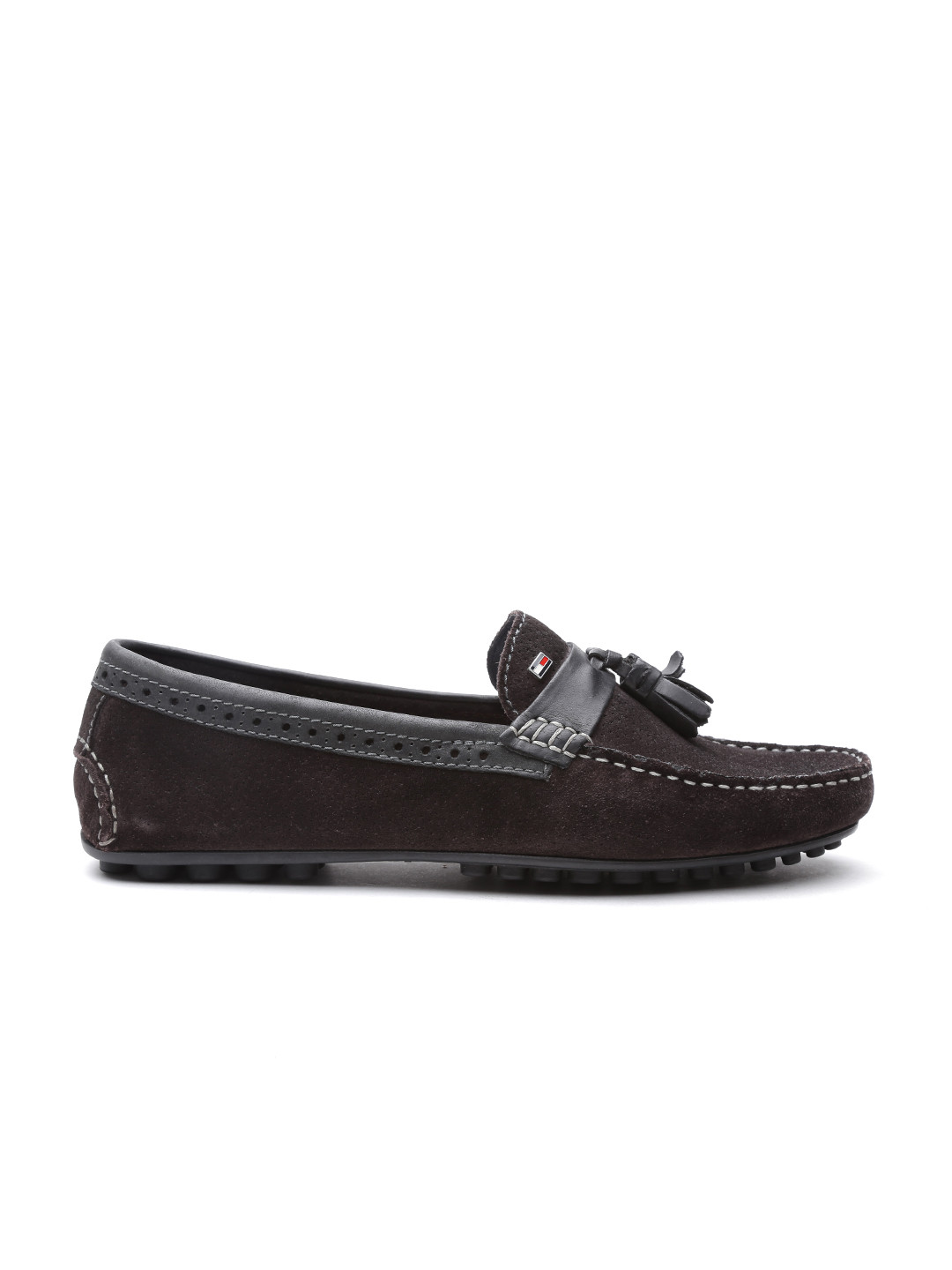 Buy Tommy Hilfiger Men Coffee Brown Suede Loafers Casual Shoes for