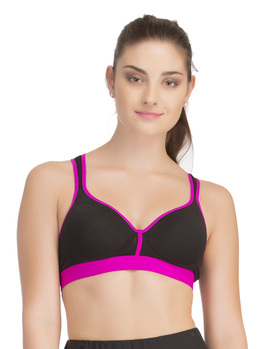 Buy Clovia Black Padded Sports Bra BR0564P14 Bra for Women 1380425