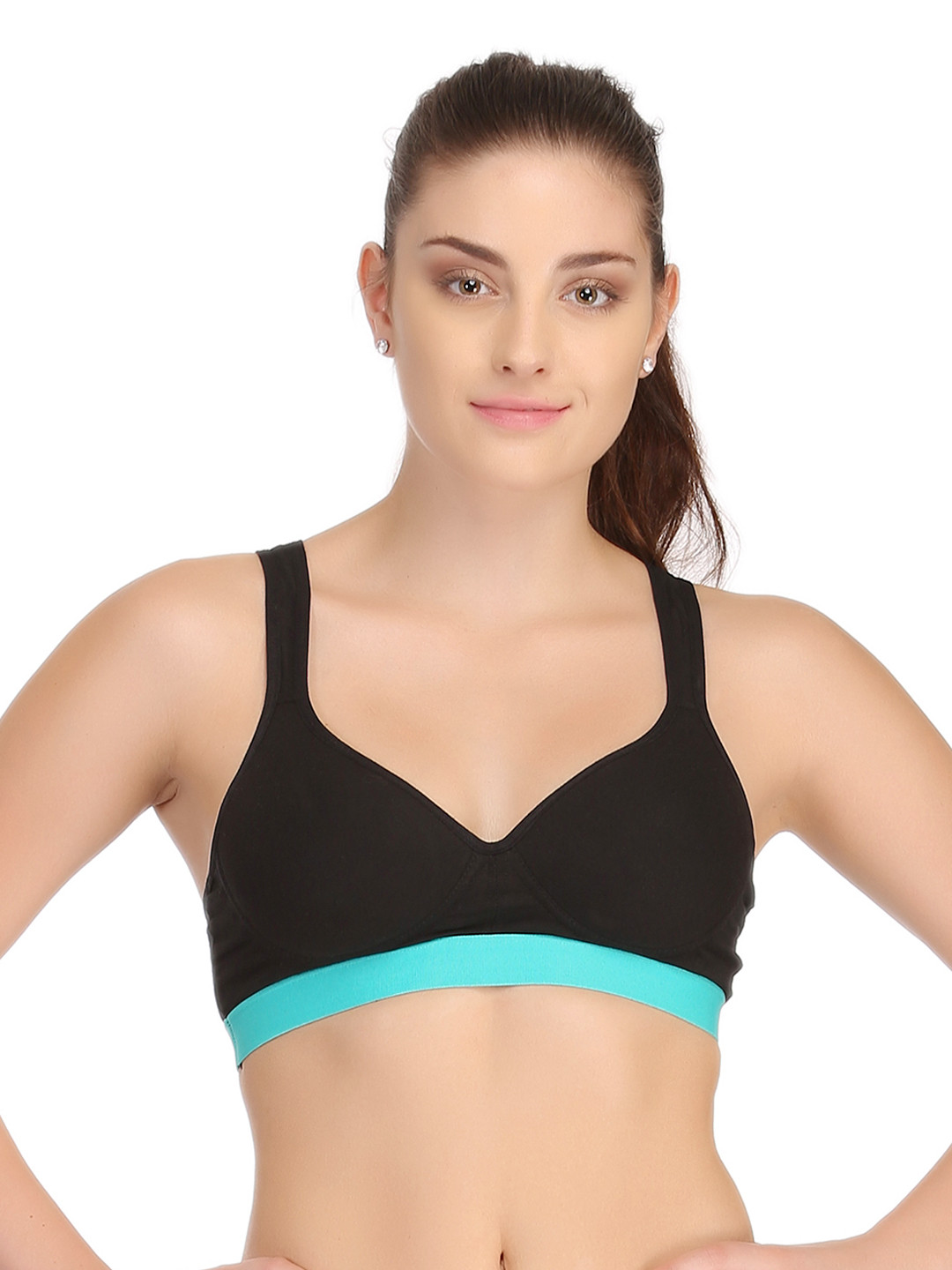 Buy Clovia Black Padded Sports Bra BR0565P17 Bra for Women 1380430