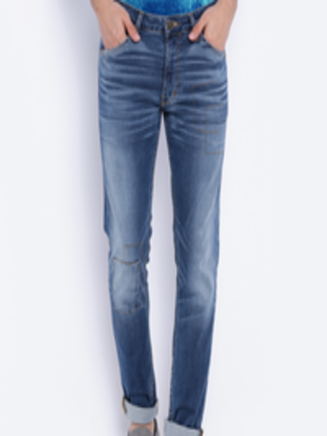 Buy Slub Blue Skinny Fit Jeans - Jeans for Men 1380513 | Myntra