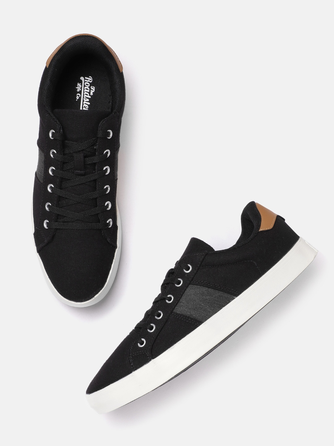 Buy Roadster Men Black Solid Sneakers - Casual Shoes for Men 13807554 ...