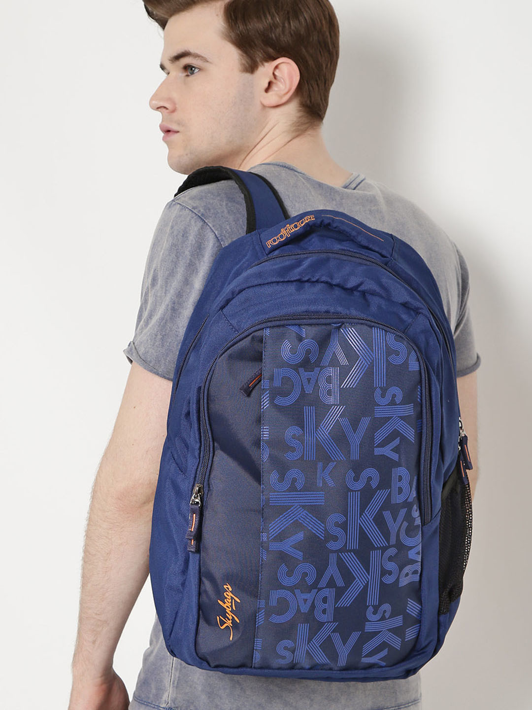 Buy Skybags Unisex Navy Printed Footloose Router 1 Laptop Backpack
