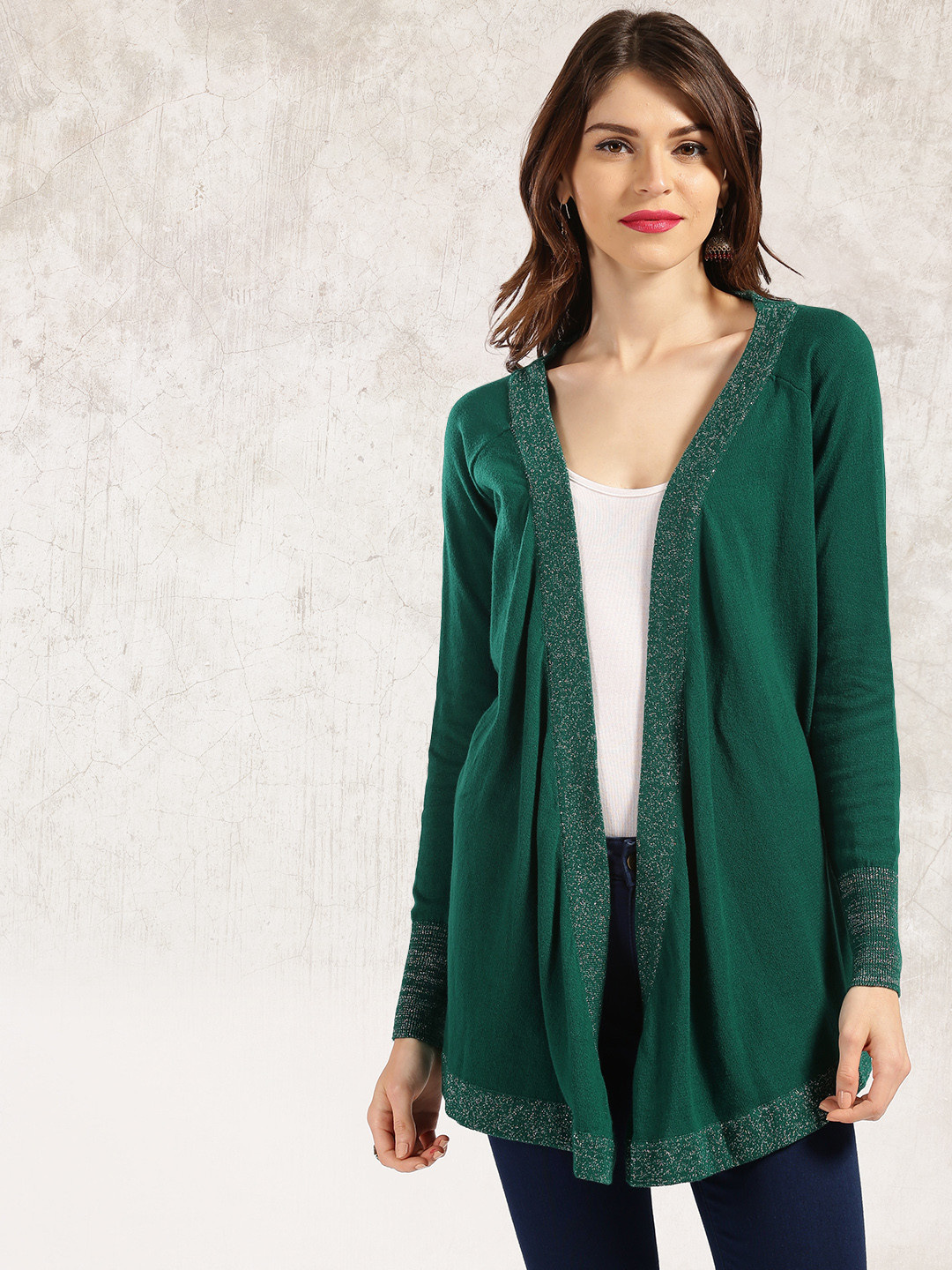 Buy Anouk Green Shimmery Shrug Shrug for Women 1382051 Myntra