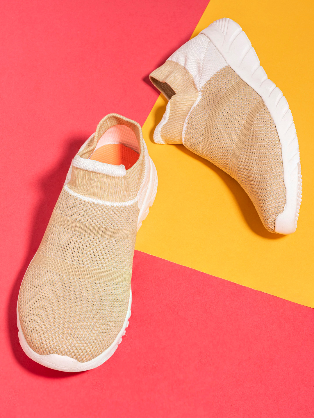 Buy El Paso Women Beige Textile Mid Top Running Shoes Sports Shoes