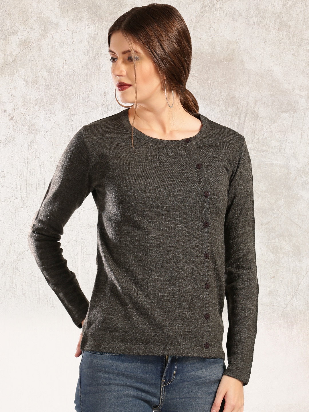 charcoal grey womens cardigan