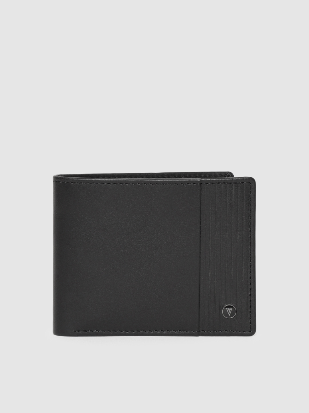 Buy Van Heusen Men Black Solid Leather Two Fold Wallet - Wallets for ...