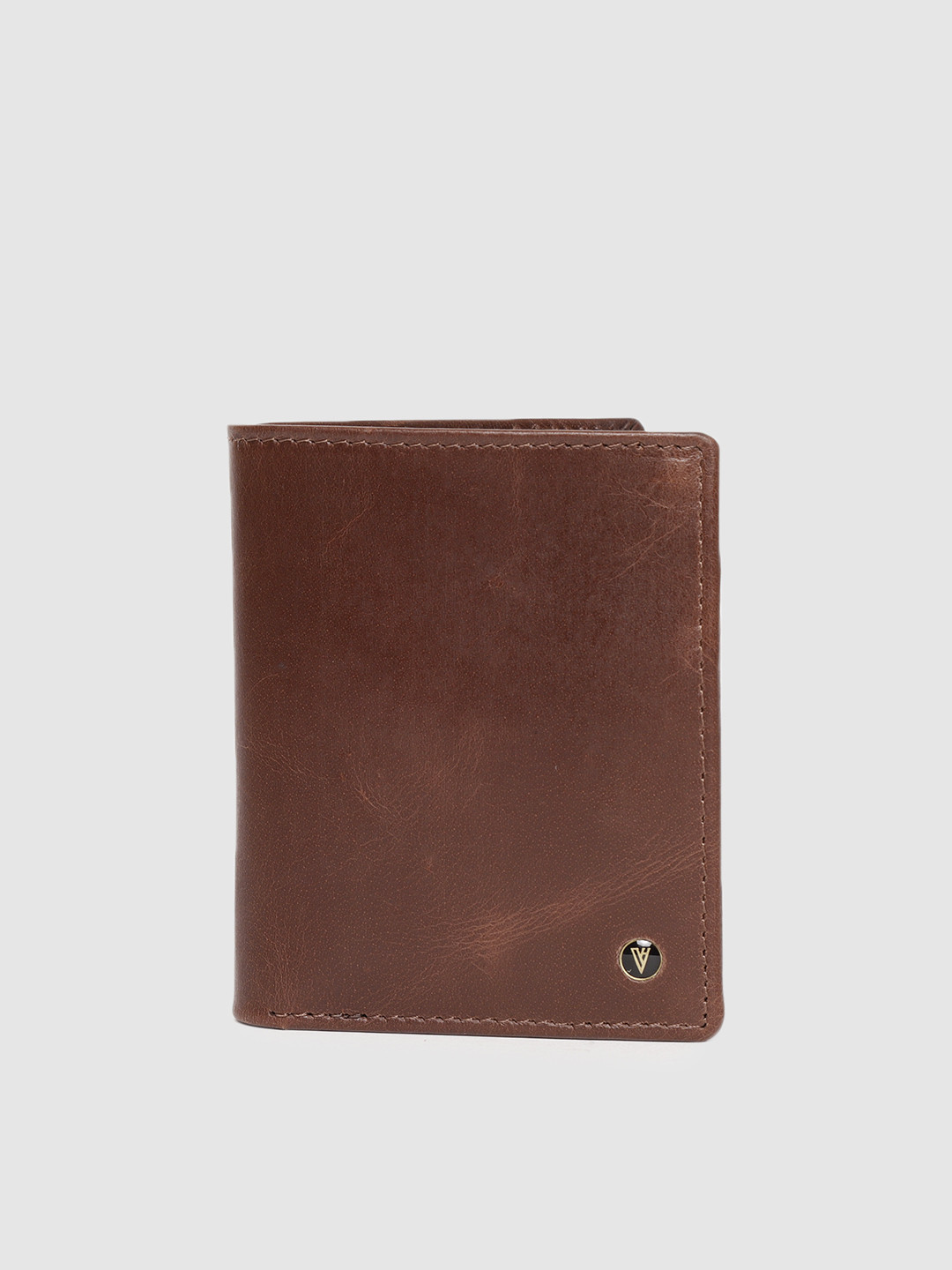 Buy Van Heusen Men Brown Textured Leather Two Fold Wallet Wallets for