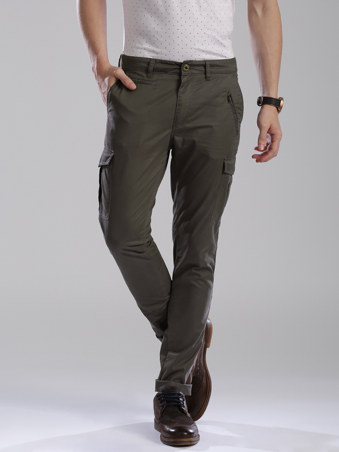 Buy HRX By Hrithik Roshan Brown Cargo Trousers - Trousers for Men ...