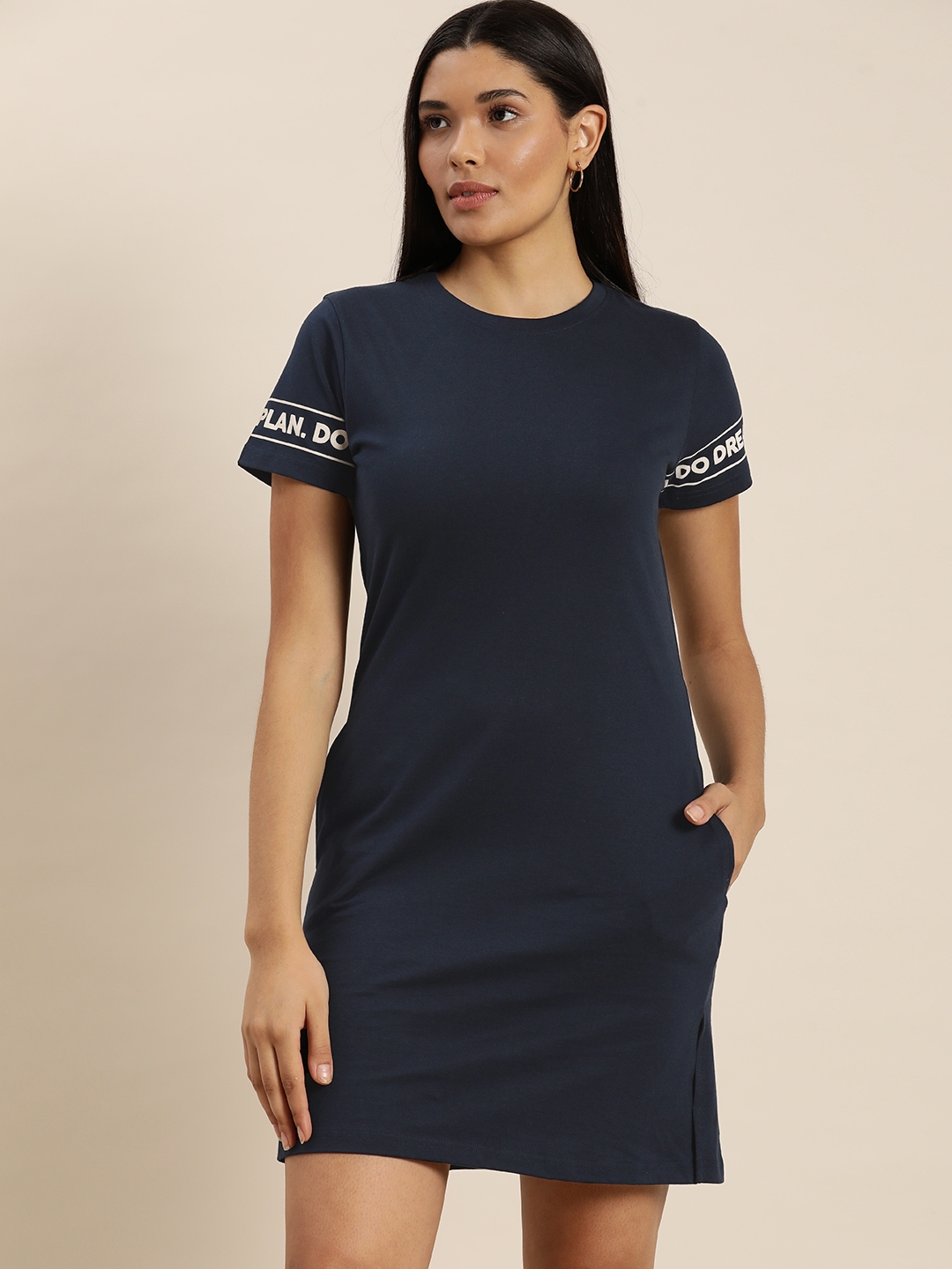Buy Quarantine Navy Blue T Shirt Dress Dresses For Women 13835372