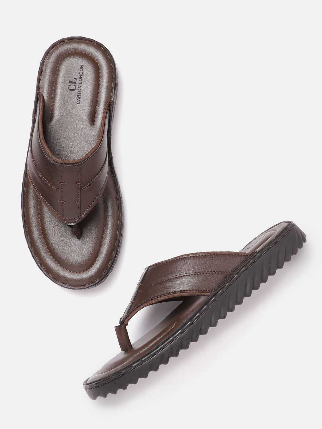 Buy Carlton London Men Coffee Brown Comfort Sandals - Sandals for Men 13837858 | Myntra