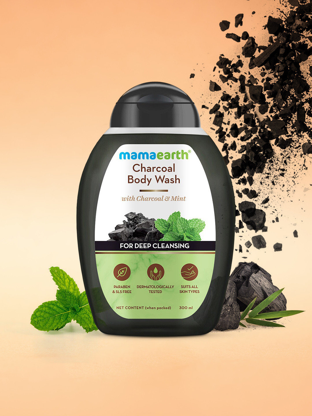 Buy Mamaearth Charcoal Body Wash With Mint 300 Ml Body Wash And