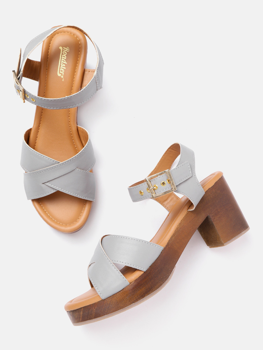 Buy Roadster Women Grey Solid Platform Heels - Heels for Women 13852902 | Myntra