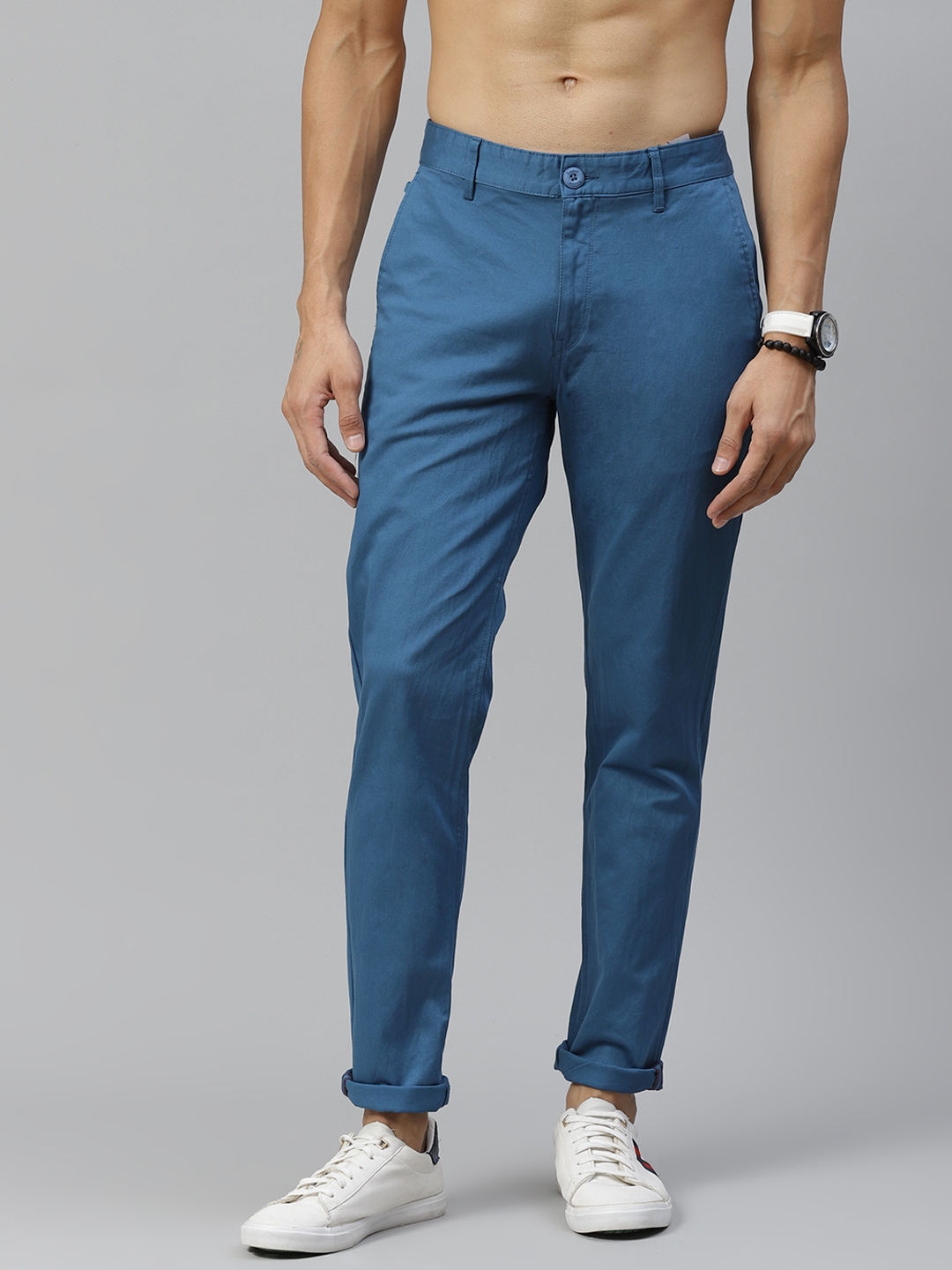Buy Roadster Men Blue Regular Trousers - Trousers for Men 13859212 | Myntra