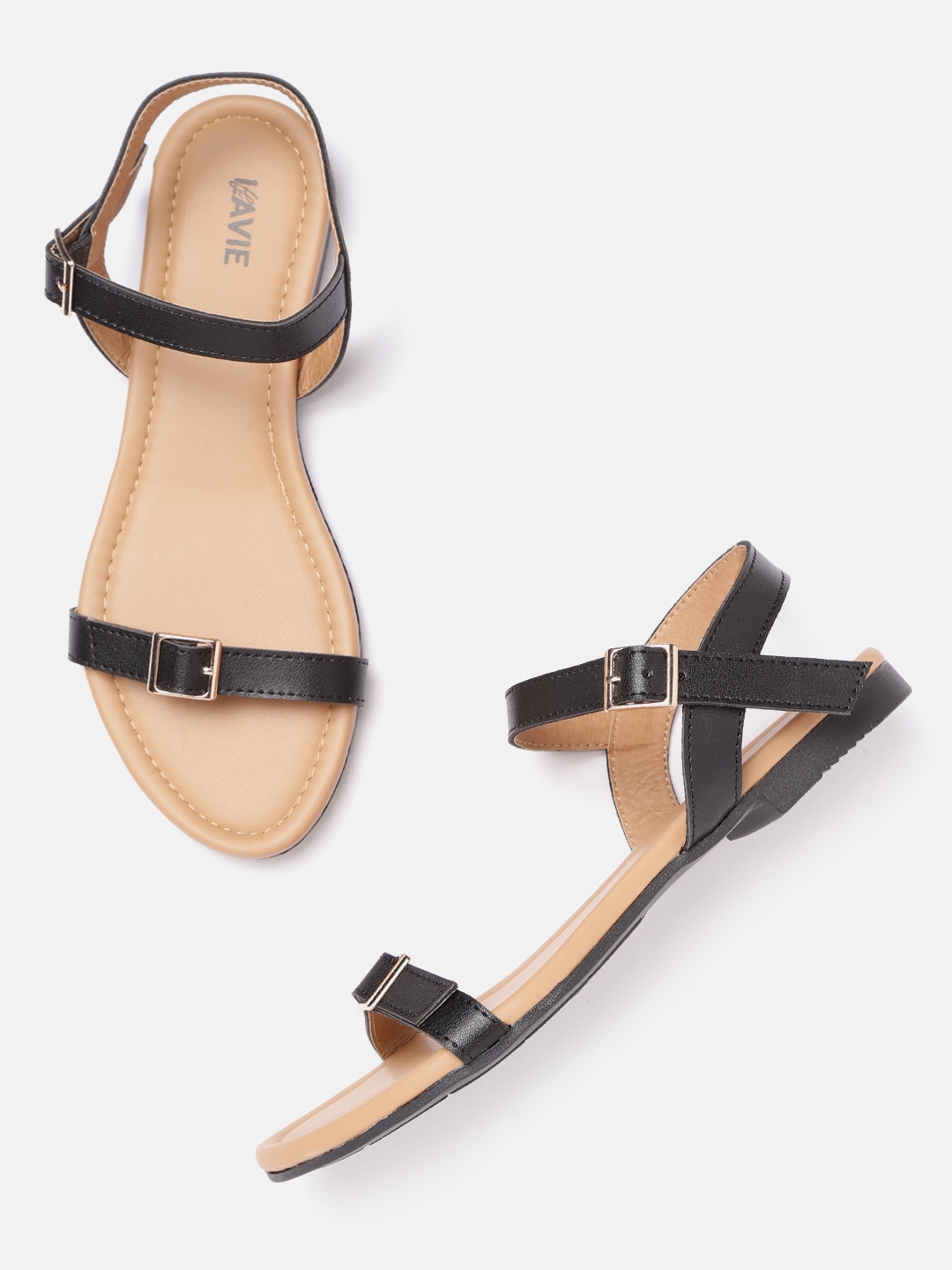 open toe flats myntra
