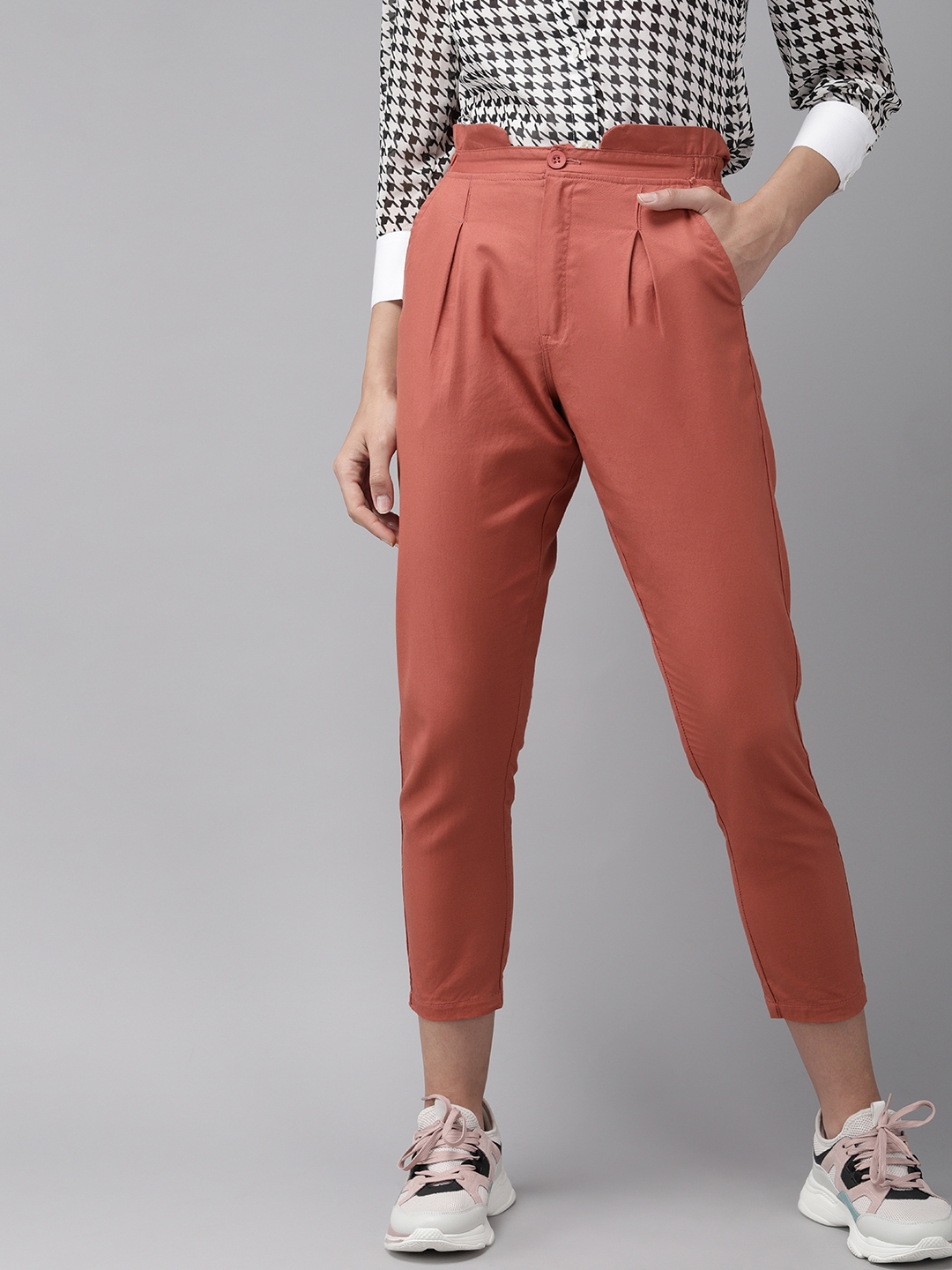 rust orange trousers