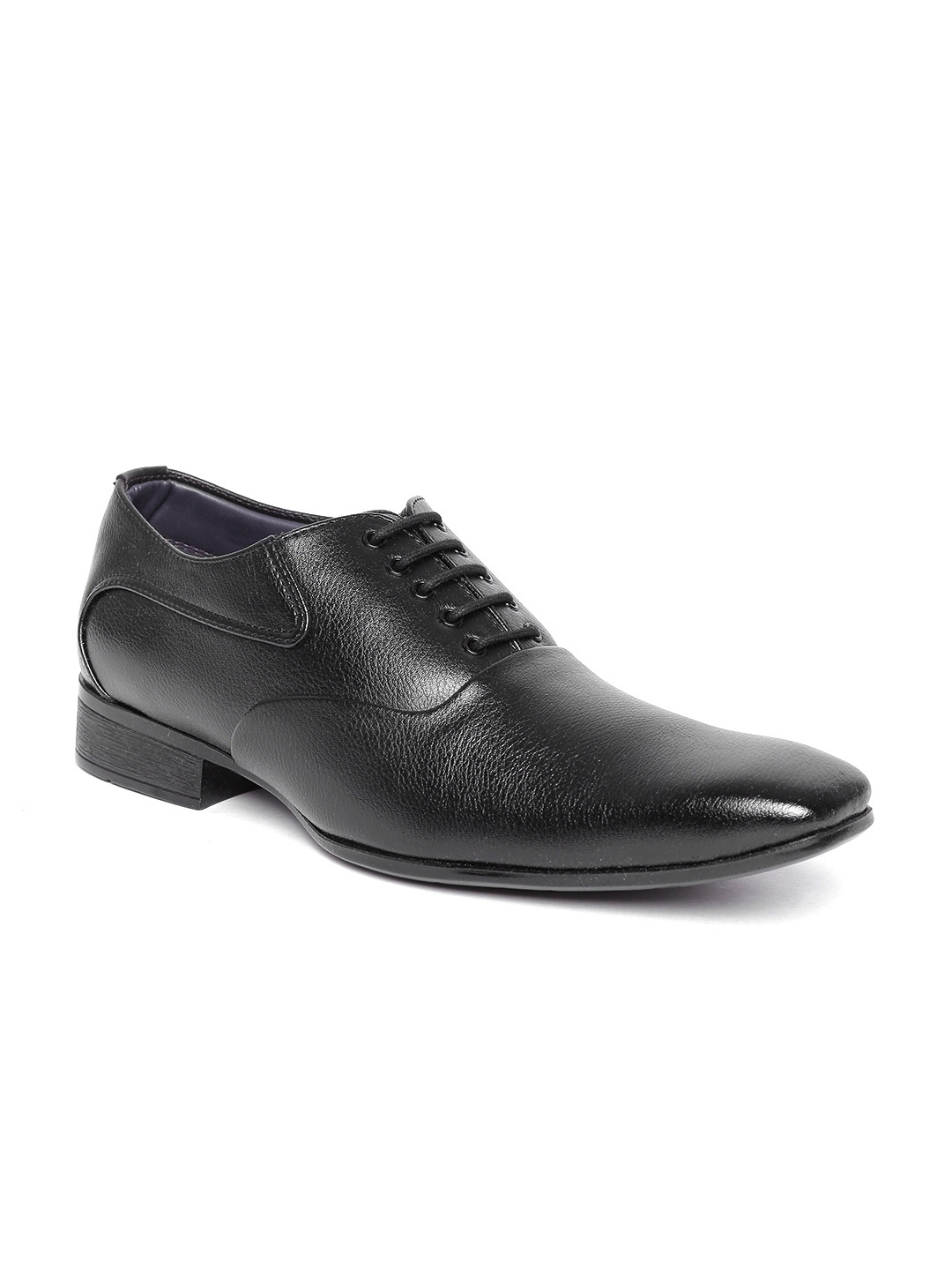 Buy Bata Men Black Glossy Textured Formal Shoes - Formal Shoes for Men ...