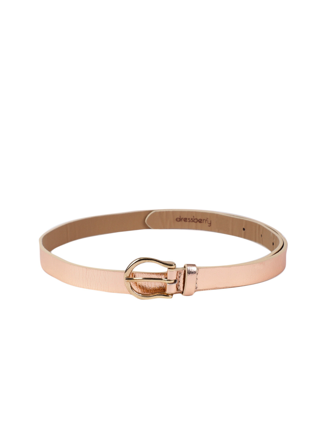 Buy DressBerry Women Rose Gold Coloured Solid Belt Belts for Women