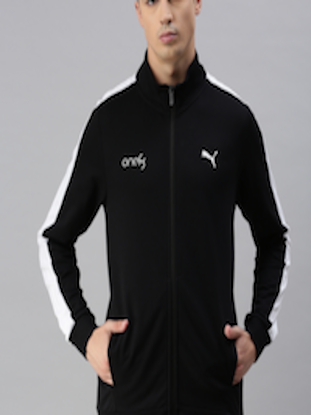 Buy One8 X PUMA Men Black Full Zip Sporty Jacket - Jackets for Men ...