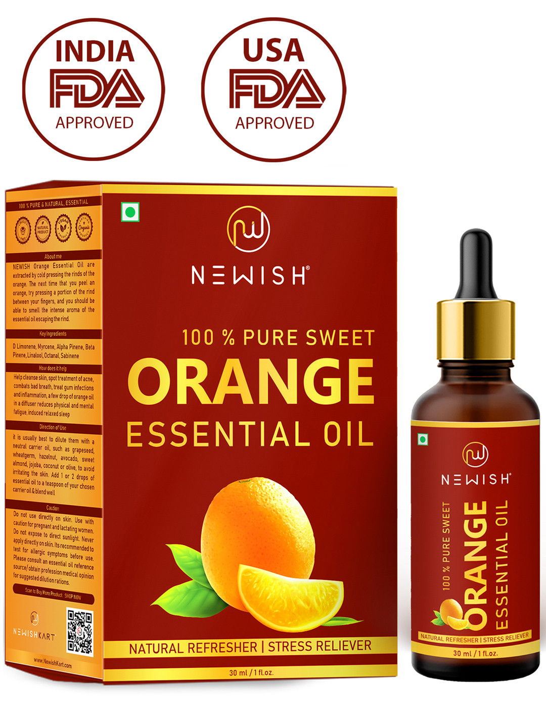 Buy NEWISH Unisex Pure Sweet Natural Refresher Stress Reliever Orange