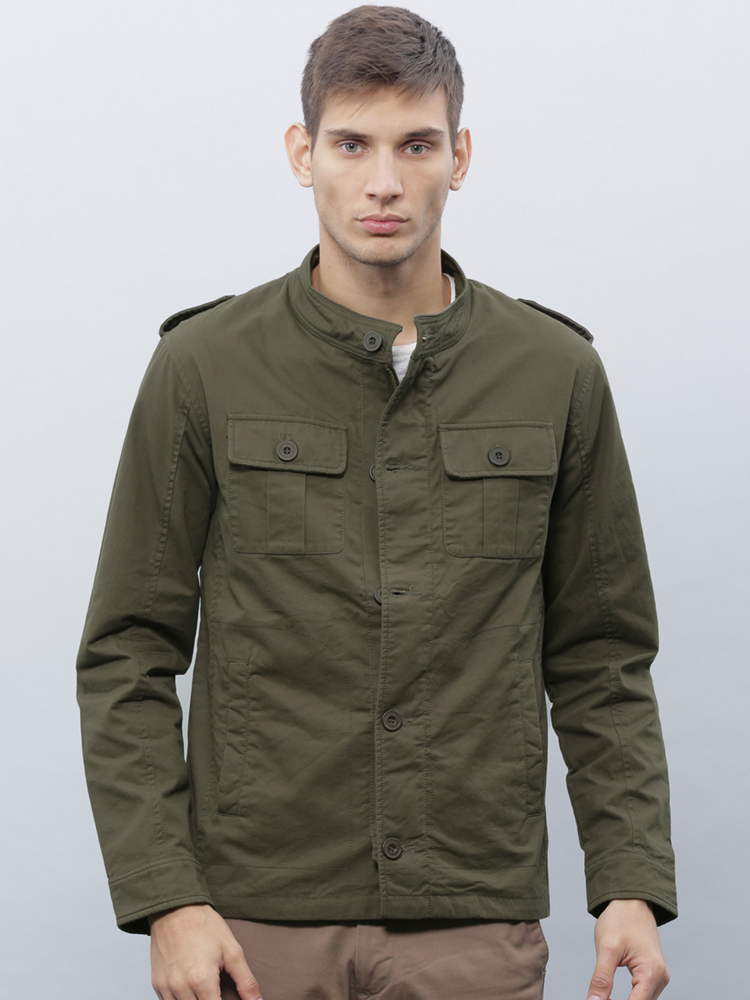 Buy ETHER Olive Green Utility Jacket Jackets for Men 1388958 Myntra
