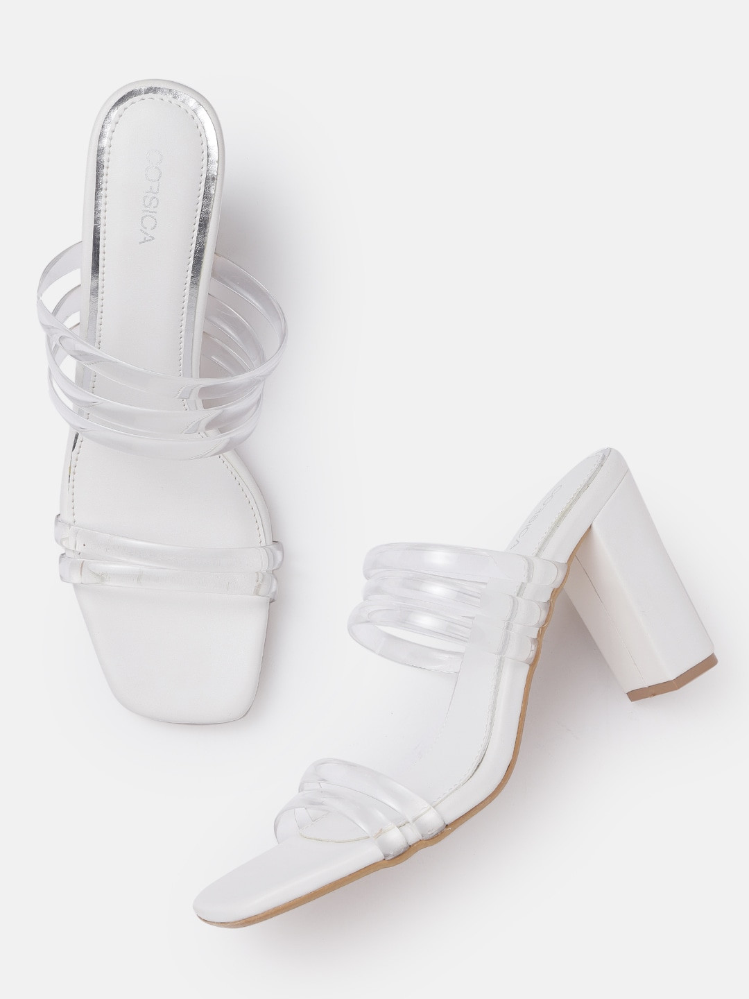 black transparent block heels