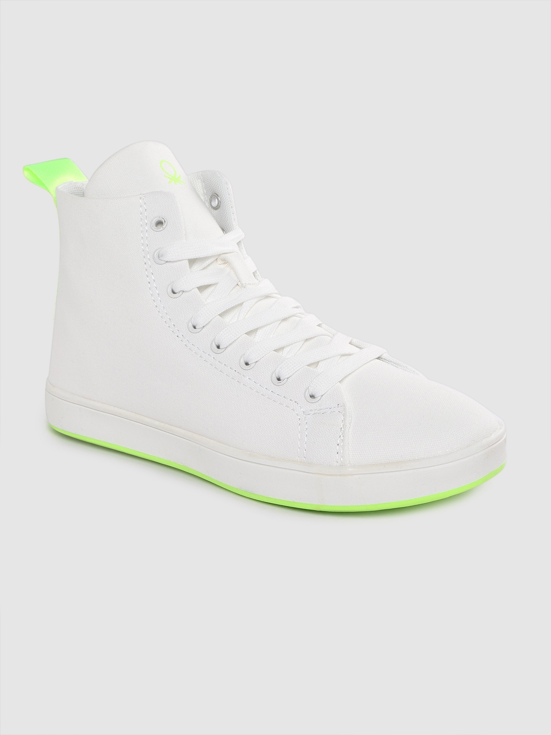 united colors of benetton men white textured sneakers