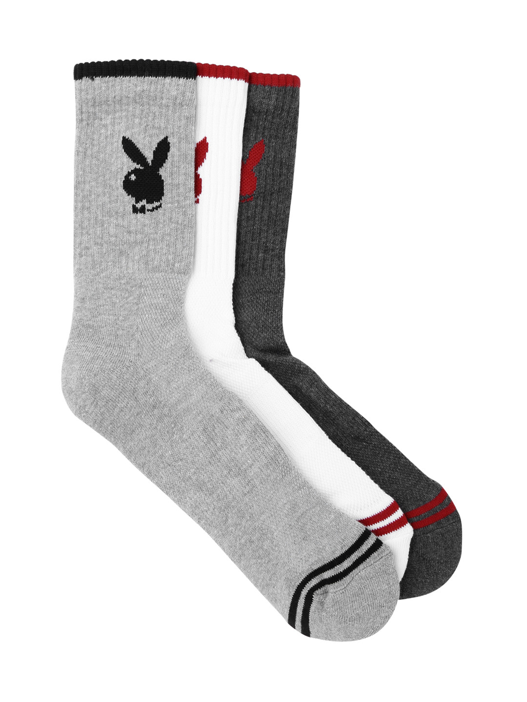 Buy Playboy Men Set Of 3 Assorted Above Ankle Length Socks Socks for