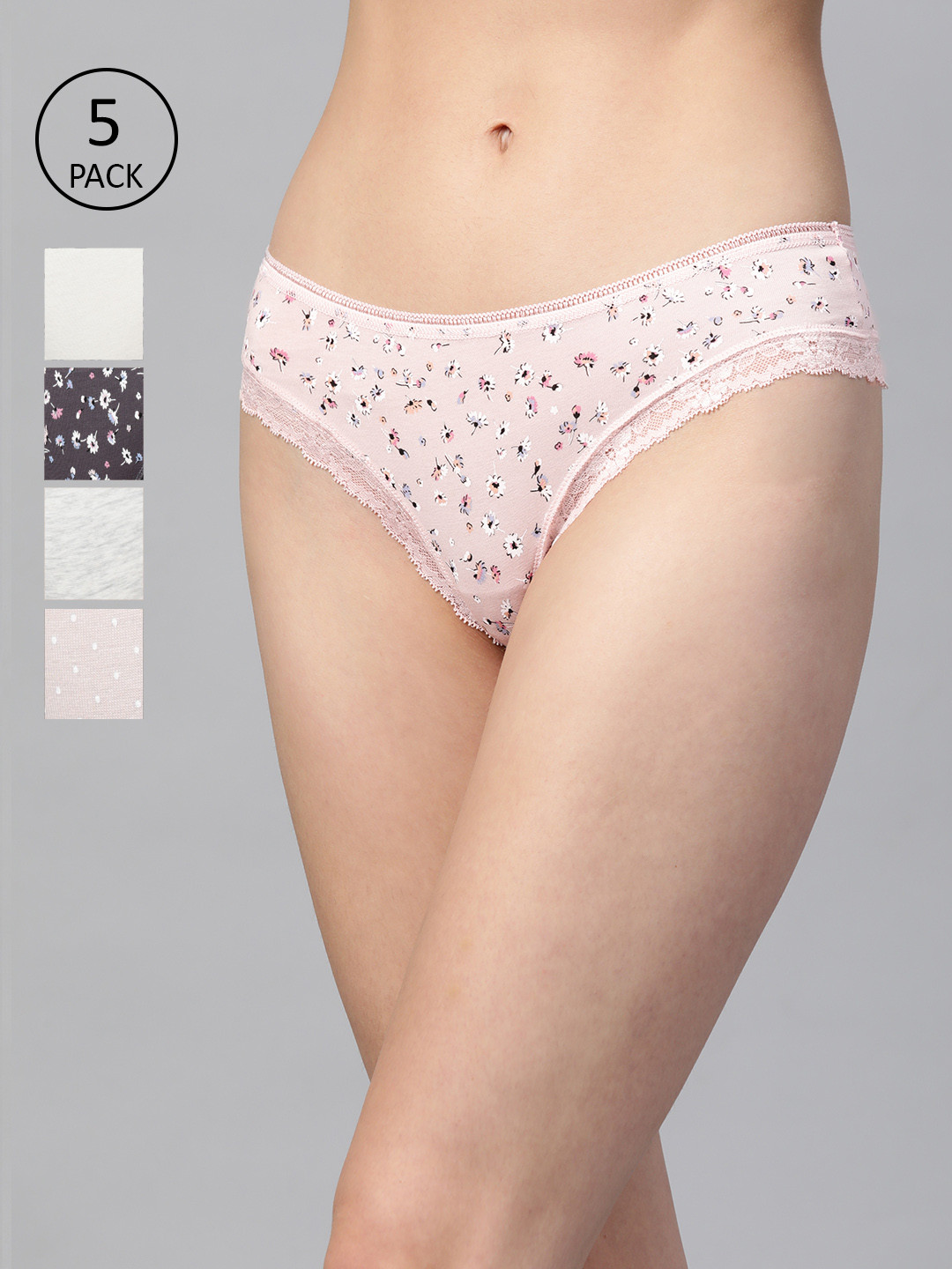 Buy Marks & Spencer Women Pack Of 5 Bikini Briefs T613500BPINK Briefs