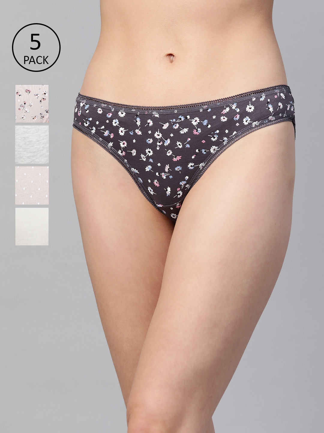 Buy Marks & Spencer Women Pack Of 5 Bikini Briefs T612046XPINK MIX